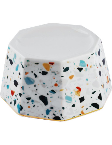 Soporte de Clips de Papel Cerámica LEAZUL Azul Terrazzo