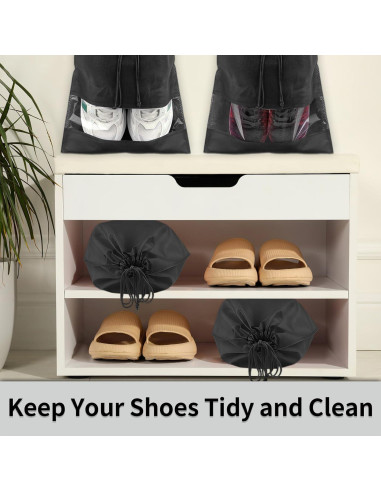 Paquete de 12 Bolsas Grandes para Zapatos COIDEA Negro