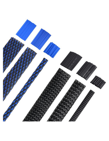 Manga de Cable Trenzada Xuniea 5m 1.27/0.64/0.95cm Negro/Azul