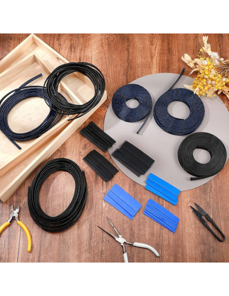 Manga de Cable Trenzada Xuniea 5m 1.27/0.64/0.95cm Negro/Azul