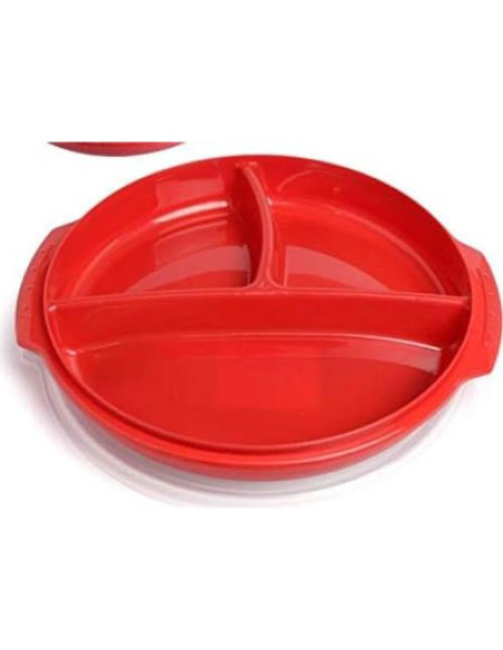 Contenedores de Almacenamiento de Alimentos 2 Piezas Rojo - Platos Divididos 3 Secciones con Tapa Ventilada Contenedores de Almacenamiento de Alimentos 2 Piezas Rojo - Platos Divididos 3 Secciones con Tapa Ventilada