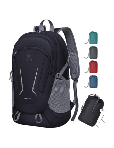 MIYCOO Mochila Plegable 45L Impermeable para Viajes Negra
