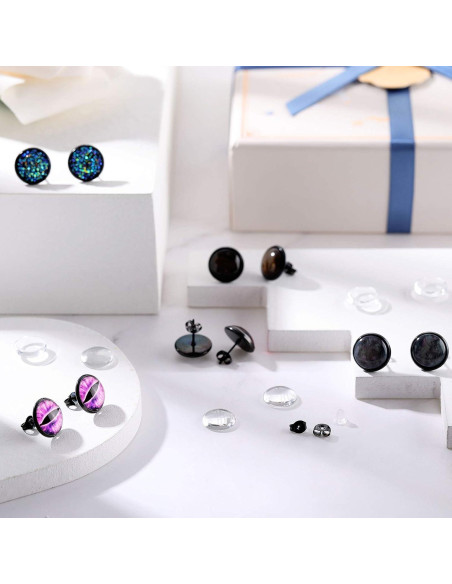 Kit de Aretes de Stud Hicarer 200 Piezas DIY Acero Inoxidable