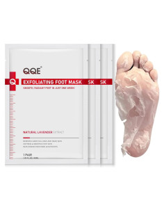 Paquete de 3 Mascarillas Exfoliantes para Pies QQE 40 ml