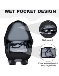 MIYCOO Mochila Plegable 45L Impermeable para Viajes Negra 2