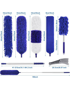 Kit de Limpieza Wlich 9 PCS Microfibra Extensible 254 cm 2