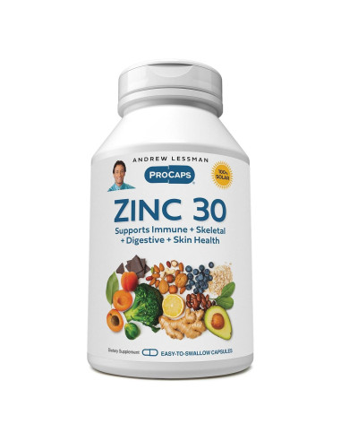 Zinc 30mg Andrew Lessman - 60 Cápsulas - Citrato Absorbible