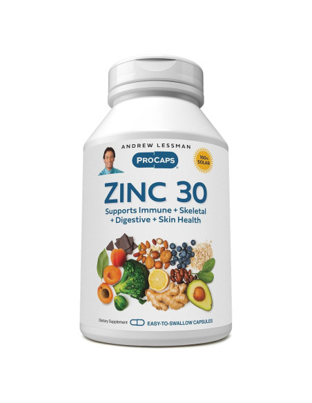 Zinc 30mg Andrew Lessman - 60 Cápsulas - Citrato Absorbible