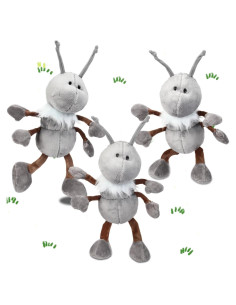 Conjunto de 3 Hormigas de Peluche Shappy Gris 30 cm