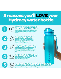 Botella de Agua Reutilizable Hydracy 500ml con Marcador de Tiempo 2