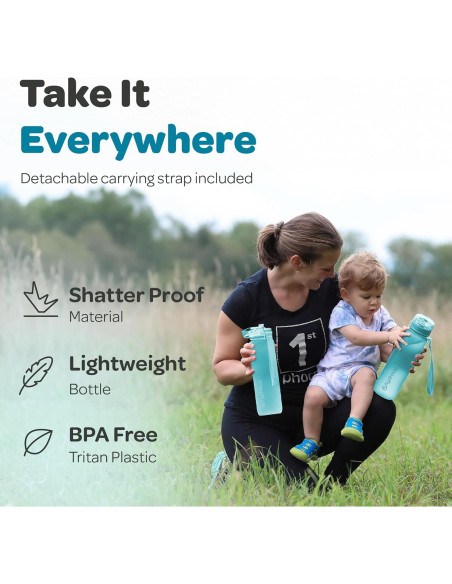 Botella de Agua Reutilizable Hydracy 500ml con Marcador de Tiempo