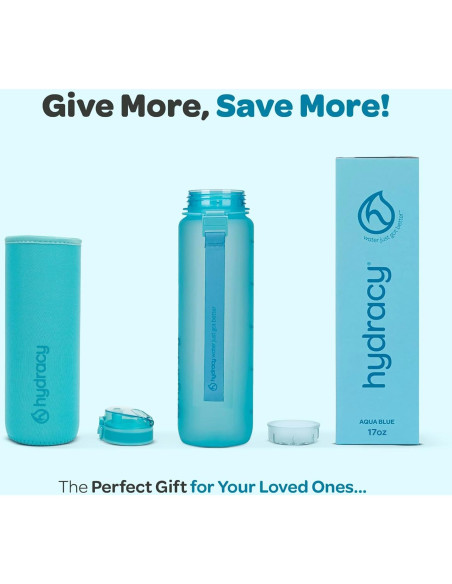 Botella de Agua Reutilizable Hydracy 500ml con Marcador de Tiempo