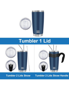 Taza de Viaje WETOWETO 20oz Acero Inoxidable Aislada 2