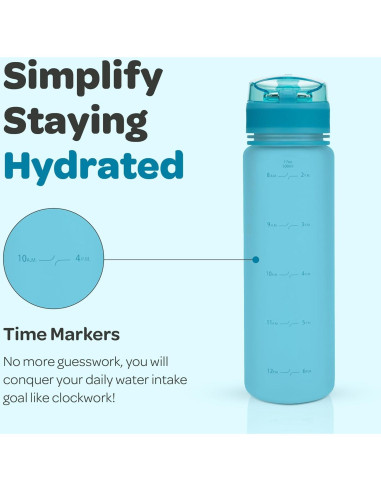 Botella de Agua Reutilizable Hydracy 500ml con Marcador de Tiempo