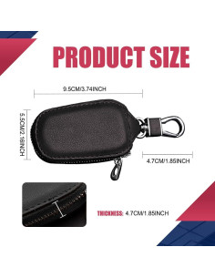 Funda de Llave de Coche DWARFOO Universal de Cuero Negro 2