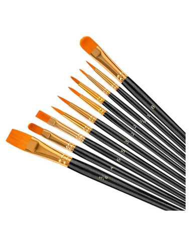 Conjunto de Pinceles Acrílicos Soucolor 10-Pack Multipropósito