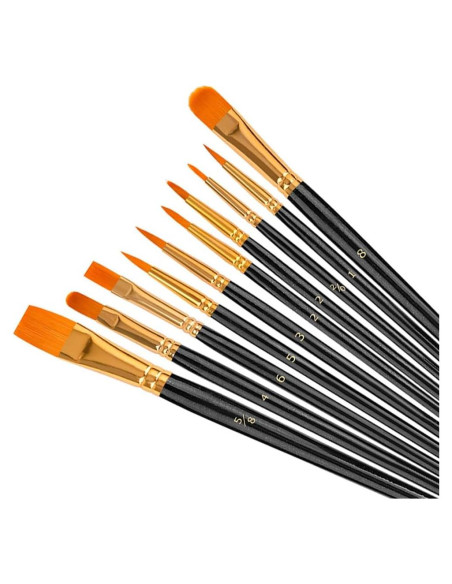 Conjunto de Pinceles Acrílicos Soucolor 10-Pack Multipropósito