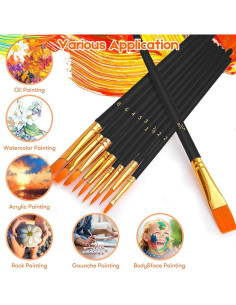 Conjunto de Pinceles Acrílicos Soucolor 10-Pack Multipropósito 2