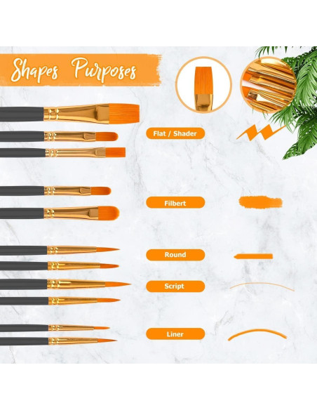 Conjunto de Pinceles Acrílicos Soucolor 10-Pack Multipropósito