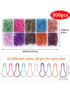 Alfileres de Seguridad Mayboos 300 Piezas Metal 10 Colores 2