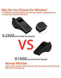 Silbato de Plástico Hipat - 2 Paquetes con Cordón, Sonido Fuerte 2