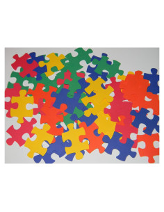 100 Piezas de Rompecabezas Mixtas - Colores Primarios - Confeti
