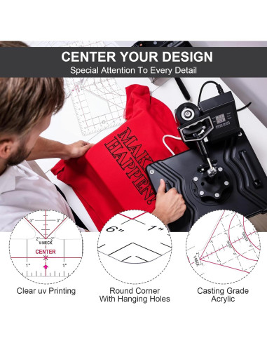 Regla de Alineación para Camisetas Wanmu 35.56x20.32cm PVC