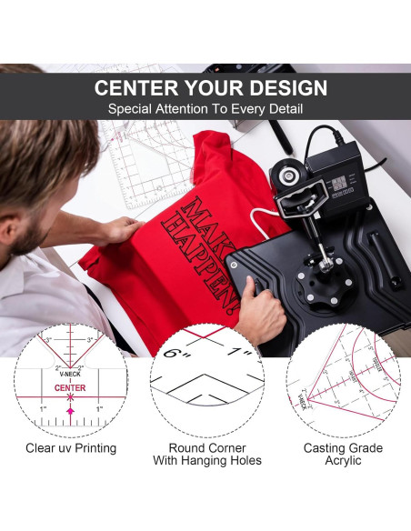 Regla de Alineación para Camisetas Wanmu 35.56x20.32cm PVC