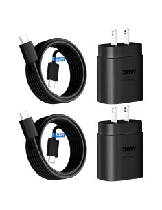 Cargador Rápido 30W USB C + Cable 2.01m Negro - iPhone/Samsung