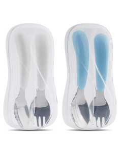 Kirecoo Utensilios para Niños de Acero Inoxidable - 4 Piezas