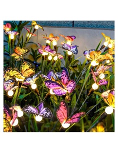 Luces de Jardín Solar TONULAX - Mariposas Móviles (2 Paquete)