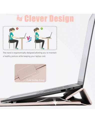 Funda para Laptop 13" HYZUO con Soporte y Bolsa Albaricoque