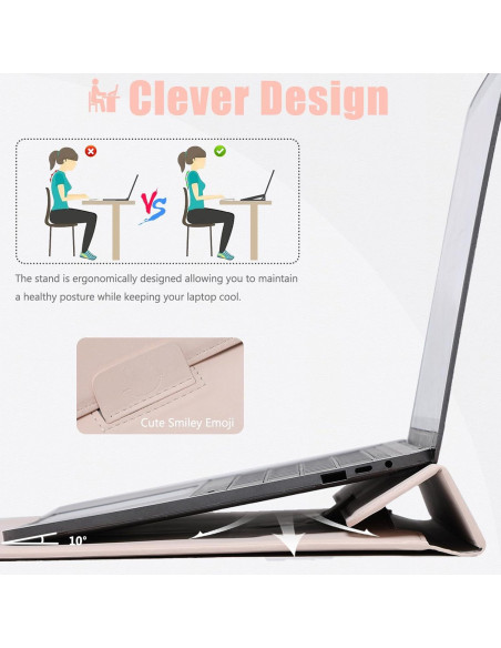 Funda para Laptop 13" HYZUO con Soporte y Bolsa Albaricoque