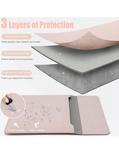 Funda para Laptop 13" HYZUO con Soporte y Bolsa Albaricoque