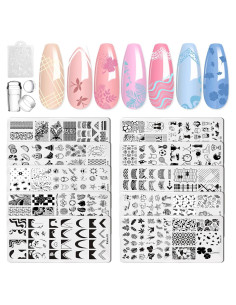 Kit de Estampado de Uñas Biutee 10 Placas y Estampador