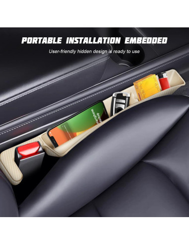 2 Piezas Relleno Espacio Asientos Coche Zpana Beige