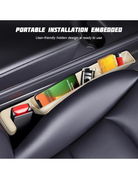 2 Piezas Relleno Espacio Asientos Coche Zpana Beige