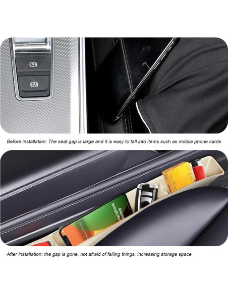 2 Piezas Relleno Espacio Asientos Coche Zpana Beige