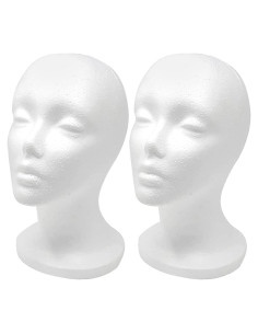 Cabeza de Peluca de Estireno CHIVENIDO - 2 Piezas Soporte Femenino