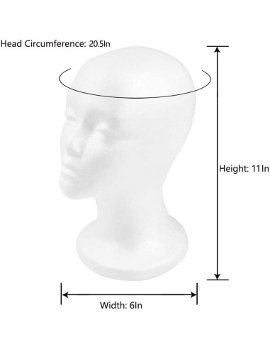 Cabeza de Peluca de Estireno CHIVENIDO - 2 Piezas Soporte Femenino