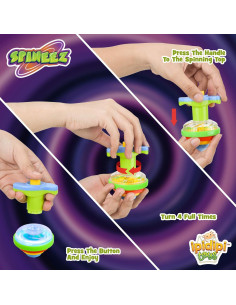 Trompos Giratorios LED IPIDIPI TOYS Spineez - Paquete de 12 2