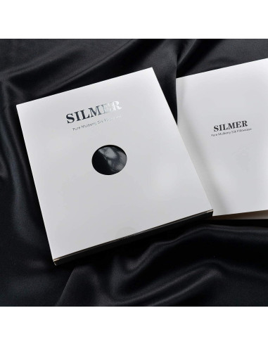 Funda de Almohada de Seda Morera Silmer 20x66 cm Negra 800 Hilos