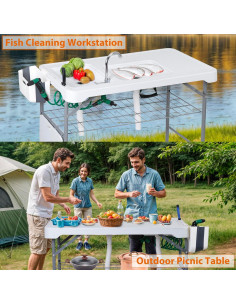 Mesa de Limpieza de Pescado SUPER DEAL con Fregadero 107,9 cm 2