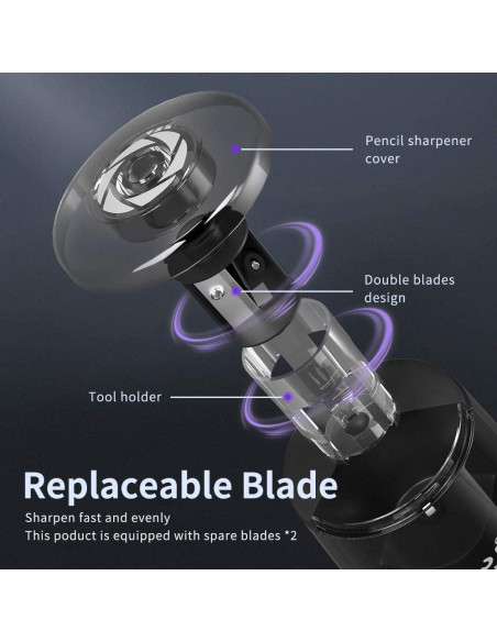 Sacapuntas Eléctrico a Batería Zmol, Afilado Rápido 6-8mm