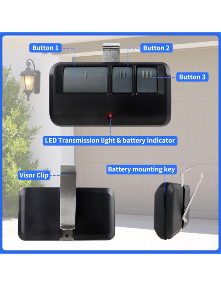 Control Remoto para Garaje Cooouds 893MAX, Compatible LiftMaster