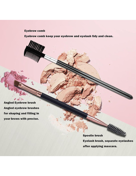 Conjunto de Cepillos de Cejas y Pestañas LJX - Angulado y Spoolie Conjunto de Cepillos de Cejas y Pestañas LJX - Angulado y Spoolie