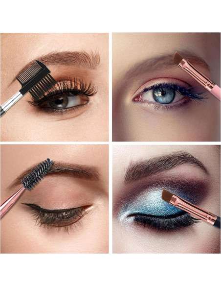 Conjunto de Cepillos de Cejas y Pestañas LJX - Angulado y Spoolie Conjunto de Cepillos de Cejas y Pestañas LJX - Angulado y Spoolie