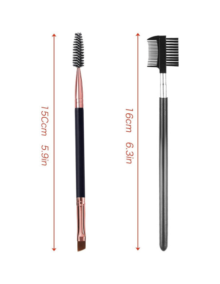 Conjunto de Cepillos de Cejas y Pestañas LJX - Angulado y Spoolie Conjunto de Cepillos de Cejas y Pestañas LJX - Angulado y Spoolie