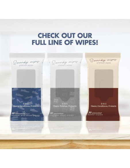 Toallitas de Cuero Swanky - 30 Unidades, Limpieza y Acondicionamiento