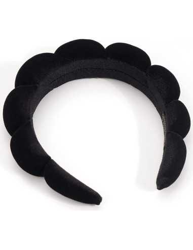 Diadema de Esponja Ayesha para Maquillaje y Cuidado Facial - Negro